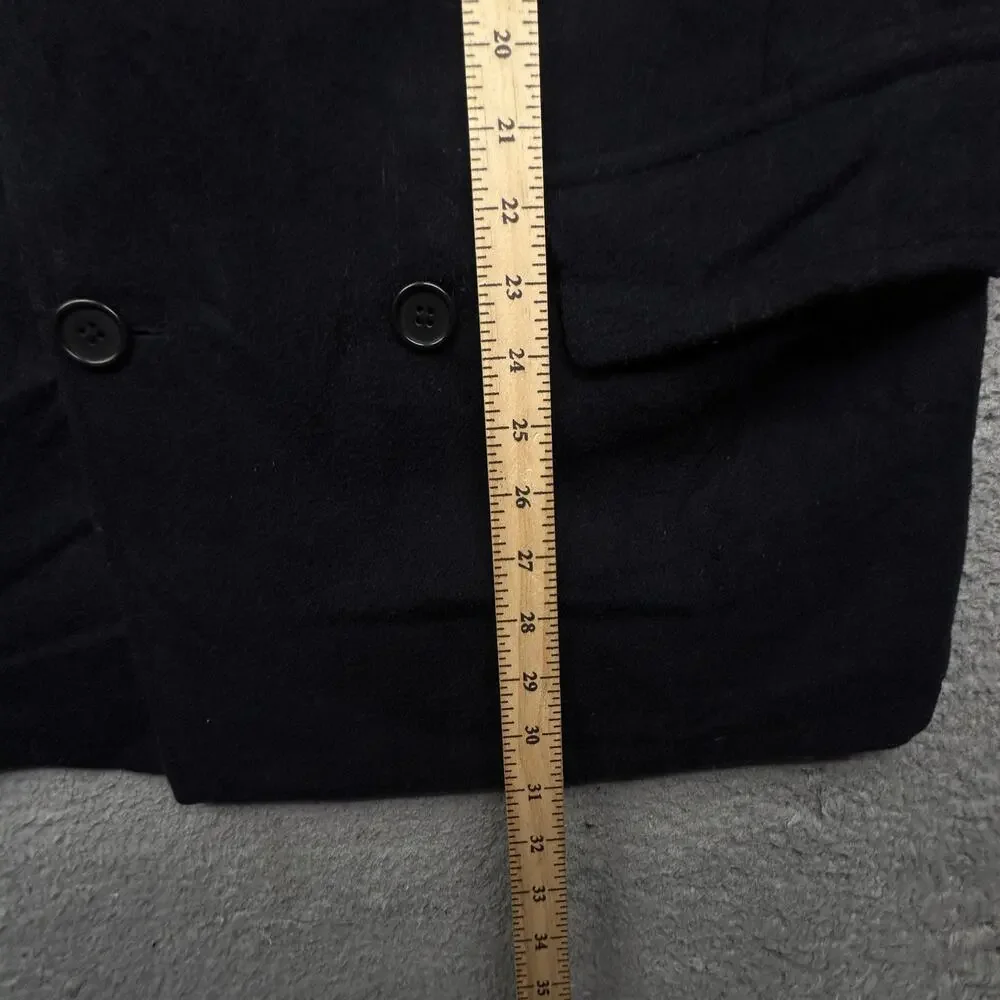 J Crew Wool Double Breasted Bayswater Pea Coat Mens Medium Thinsulate Navy